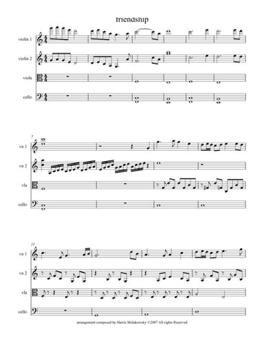 Friendship, a Chinese Song arranged for String Quartet (arr. Harris Shilakowsky)