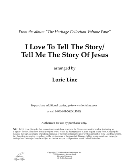 I Love To Tell The Story/Tell Me The Story Of Jesus (arr. Lorie Line)