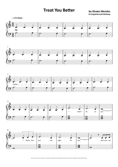Treat You Better (arr. Leah Ginzburg)