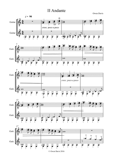 Sonatina for Guitar Duo II Andante