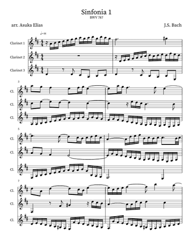 Sinfonia 1 (BWV 787) (arr. Asuka Elias)
