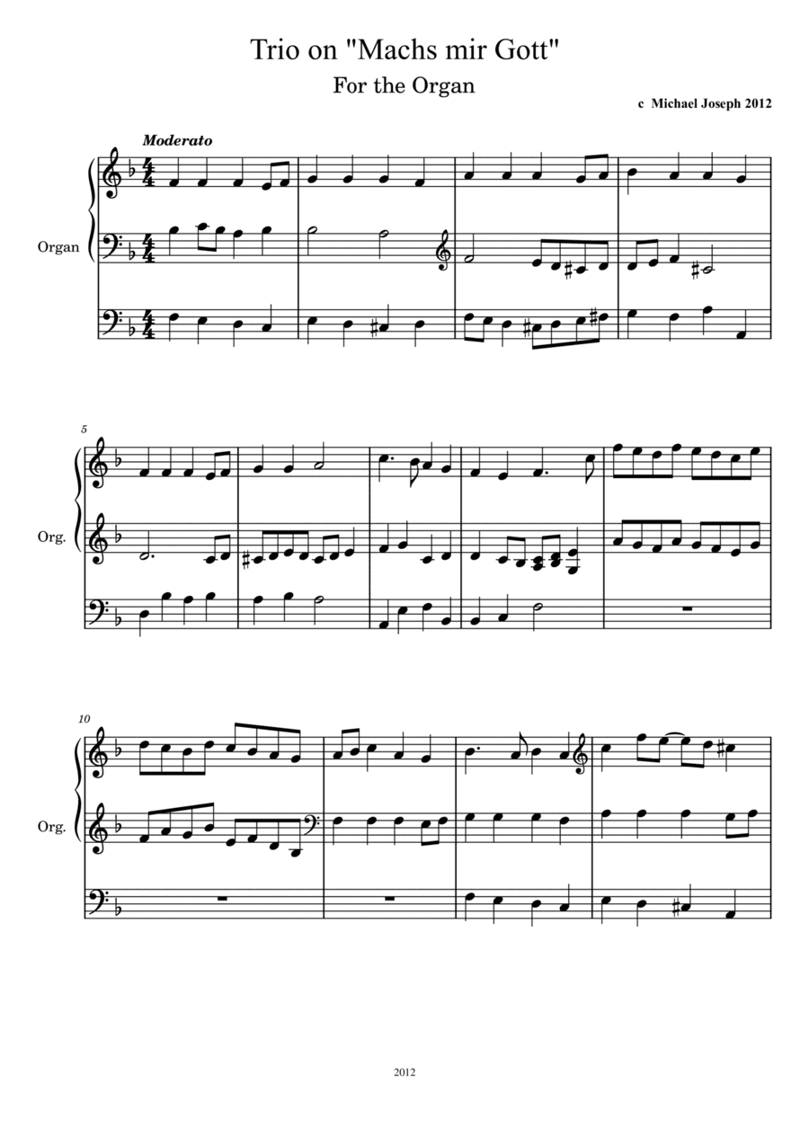 Trio Variations on "Machs mir Gott"