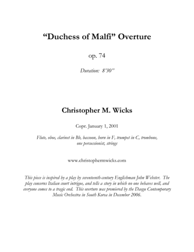 "Duchess of Malfi" Overture