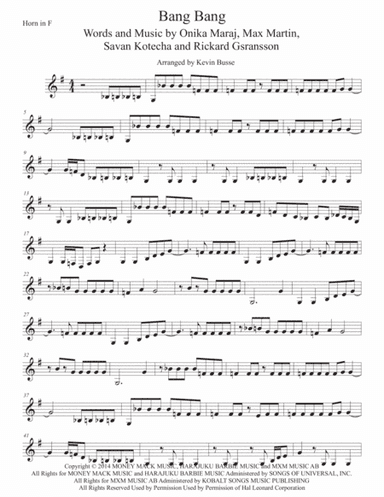Bang Bang (arr. Kevin Busse)