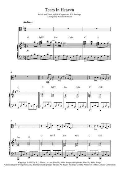Tears In Heaven (arr. Kaiserin Rebecca)