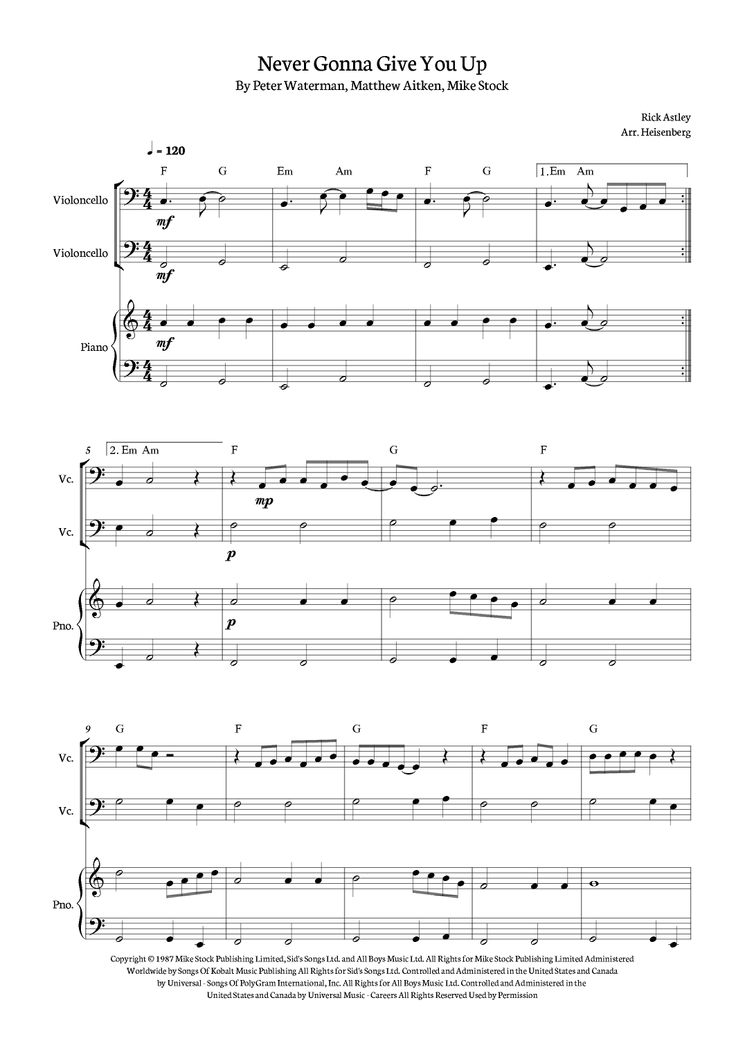 Never Gonna Give You Up (arr. Heisenberg)