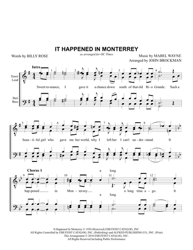 It Happened In Monterey (arr. John Brockman)