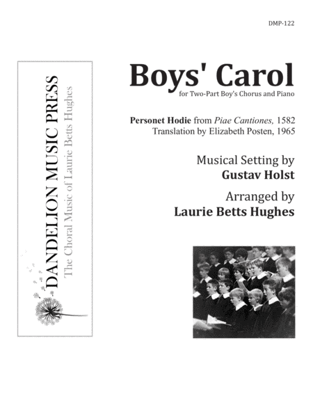 Boys' Carol (Personet Hodie) [Two-Part Treble] (arr. Laurie Betts Hughes)