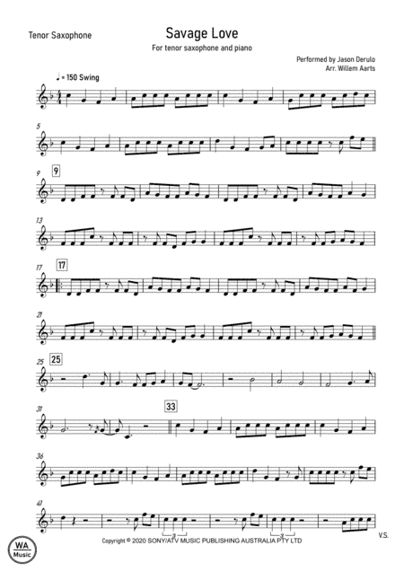 Savage Love (arr. Willem Aarts)