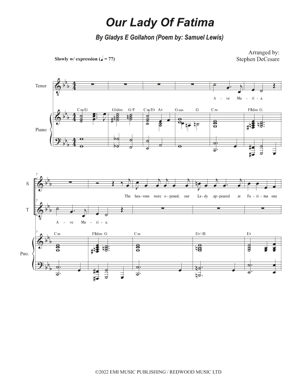 Our Lady Of Fatima (arr. Stephen DeCesare)