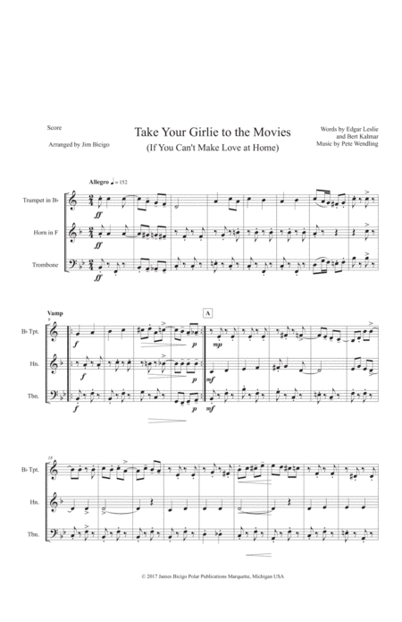 Take Your Girlie to the Movies (arr. Jim Bicigo)
