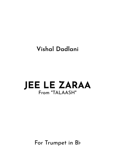 Jee Le Zaraa (arr. Jireh J.)