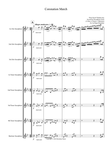 Coronation March (Db) (Saxophone Octet - 3 Alto, 4 Tenor, 1 Bari) (arr. Regis Bookshar)
