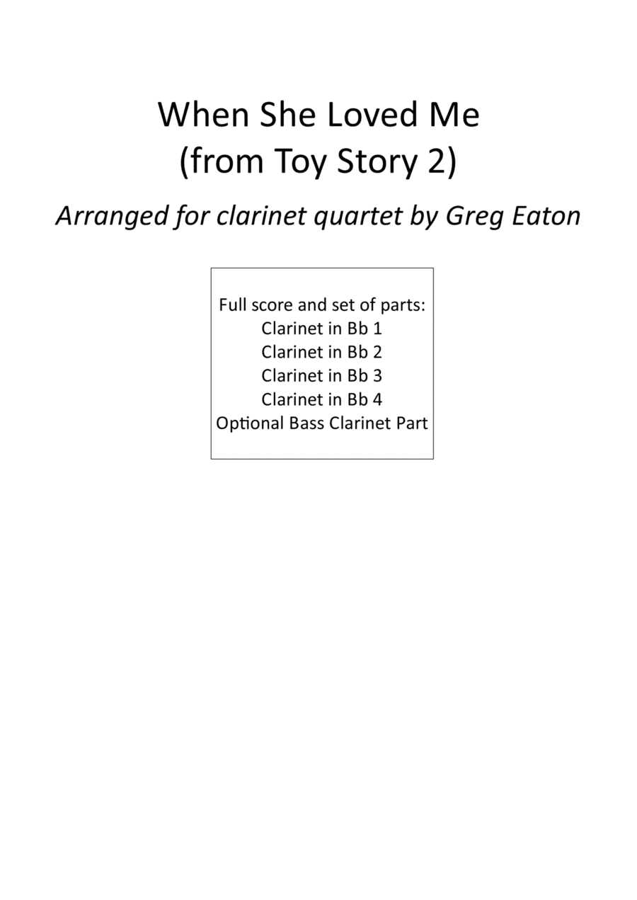 When She Loved Me (arr. Greg Eaton)