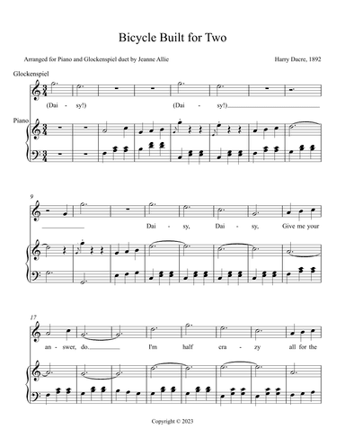 Bicycle Built for Two (arr. Jeanne Allie)