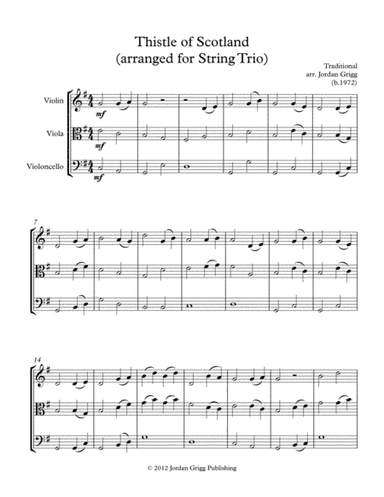 Thistle of Scotland (arranged for String Trio) (arr. Jordan Grigg)