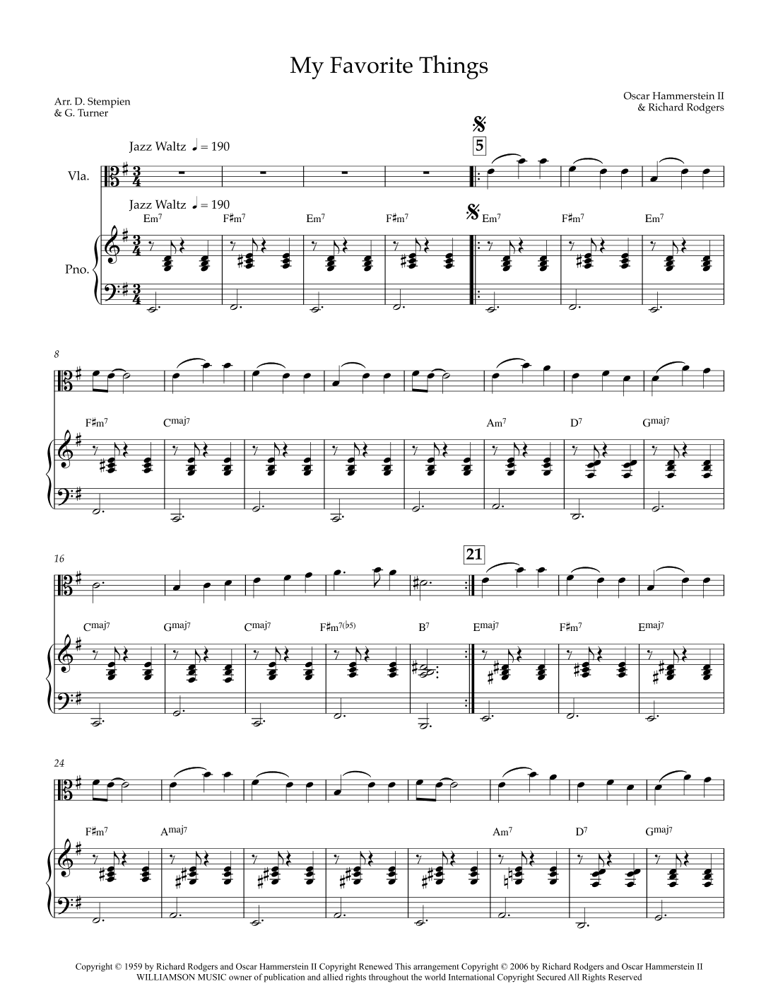 My Favorite Things (arr. Debra E. Stempien, Gregory H. Turner)