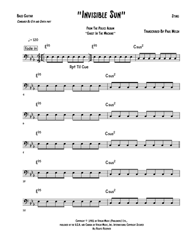 Invisible Sun (arr. Accubass)