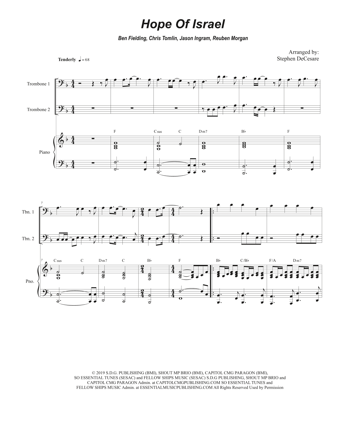 Hope Of Israel (arr. Stephen DeCesare)