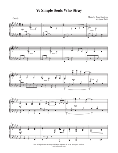 Ye Simple Souls Who Stray (arr. Anne Britt)