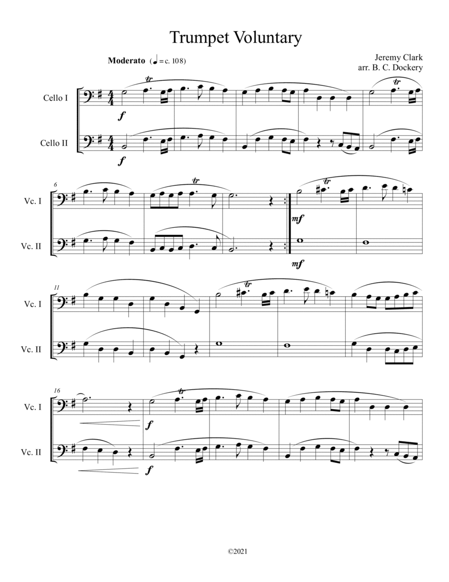 Trumpet Voluntary (Cello Duet) (arr. B. C. Dockery)