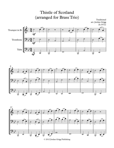 Thistle of Scotland (arranged for Brass Trio) (arr. Jordan Grigg)