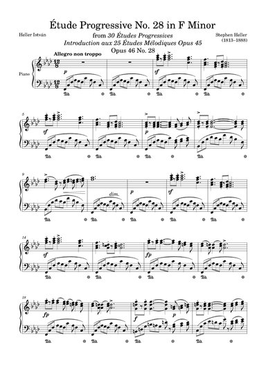 Etude Progressive Opus 46 No. 28 in F Minor (arr. Zachary Corbett)