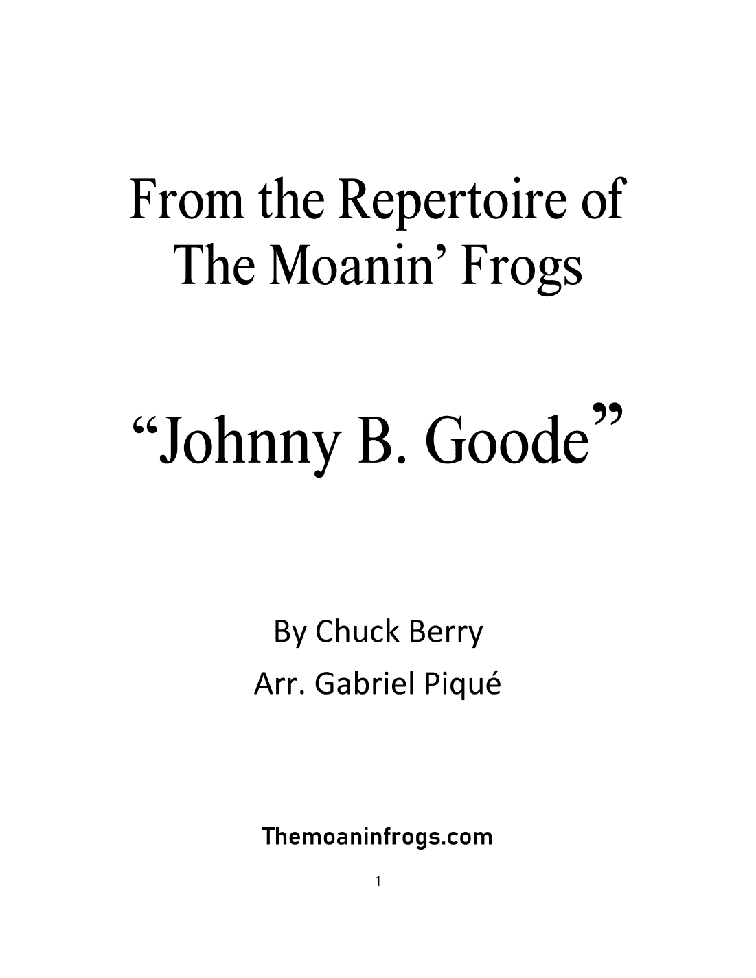 Johnny B. Goode (arr. Gabriel Piqué)