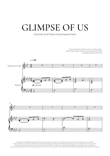 Glimpse Of Us (arr. Pedro Merendi)