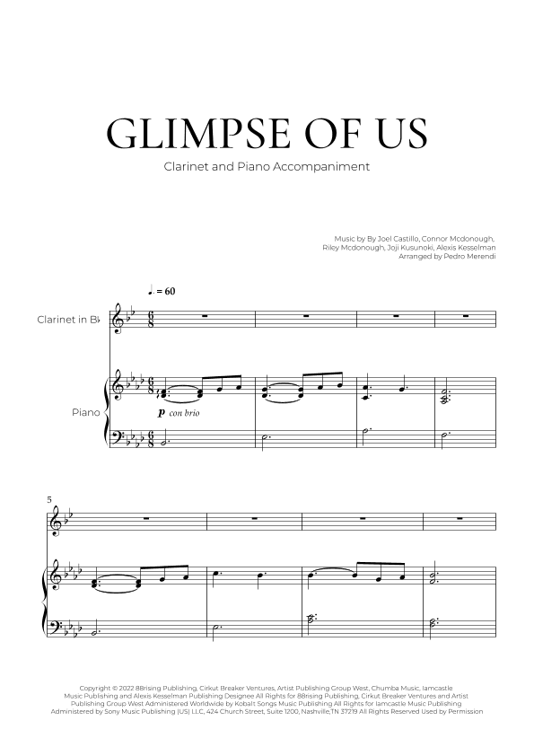 Glimpse Of Us (arr. Pedro Merendi)