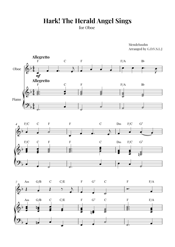 Hark! The Herald Angel Sings (arr. G.D.V.S.L.J)
