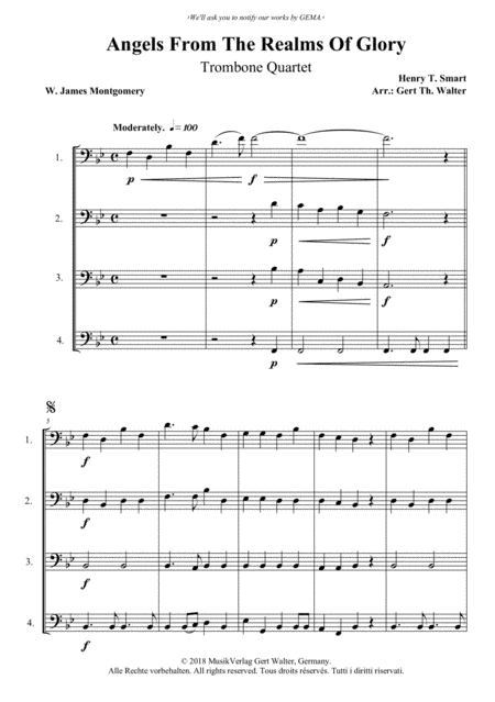 Angels From The Realms Of Glory (arr. Gert Th. Walter)