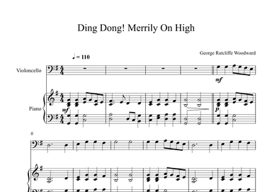 Ding Dong! Merrily On High! - George Ratcliffe Woodward (Cello + Piano) (arr. Digital Book Music)