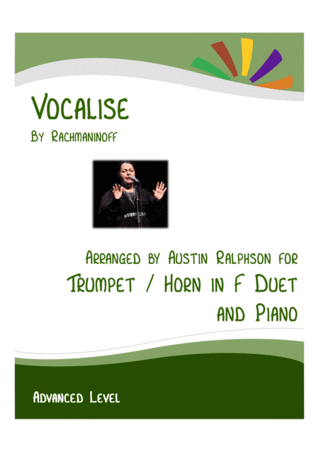 Vocalise (Rachmaninoff) - trumpet and horn in F duet and piano with FREE BACKING TRACK (arr. Austin Ralphson)