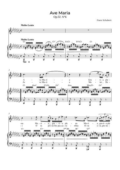 Ave Maria Schubert - Soprano with chords in Cb (arr. Alex Nunes Rodrigues)