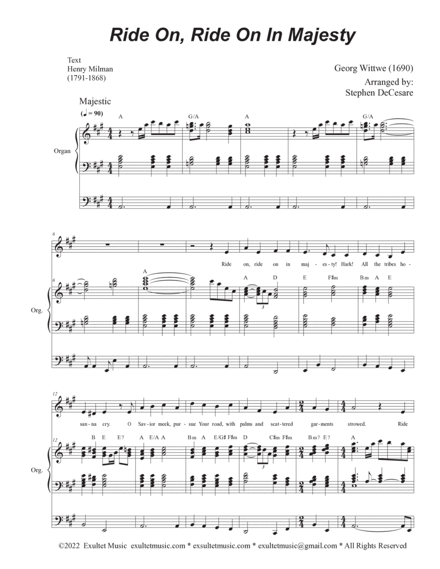 Ride On, Ride On In Majesty (Unison choir) (arr. Stephen DeCesare)