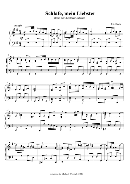 Schlafe, mein Liebster (arr. Michael Woytiuk)