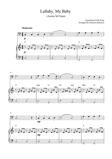 Lullaby, My Baby (Arroro Mi Nino) (arr. Kaiserin Rebecca)