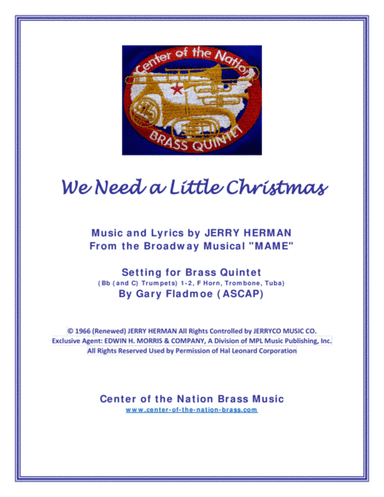 We Need A Little Christmas (arr. Gary Fladmoe (ASCAP))