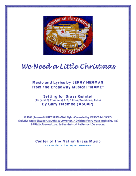 We Need A Little Christmas (arr. Gary Fladmoe (ASCAP))