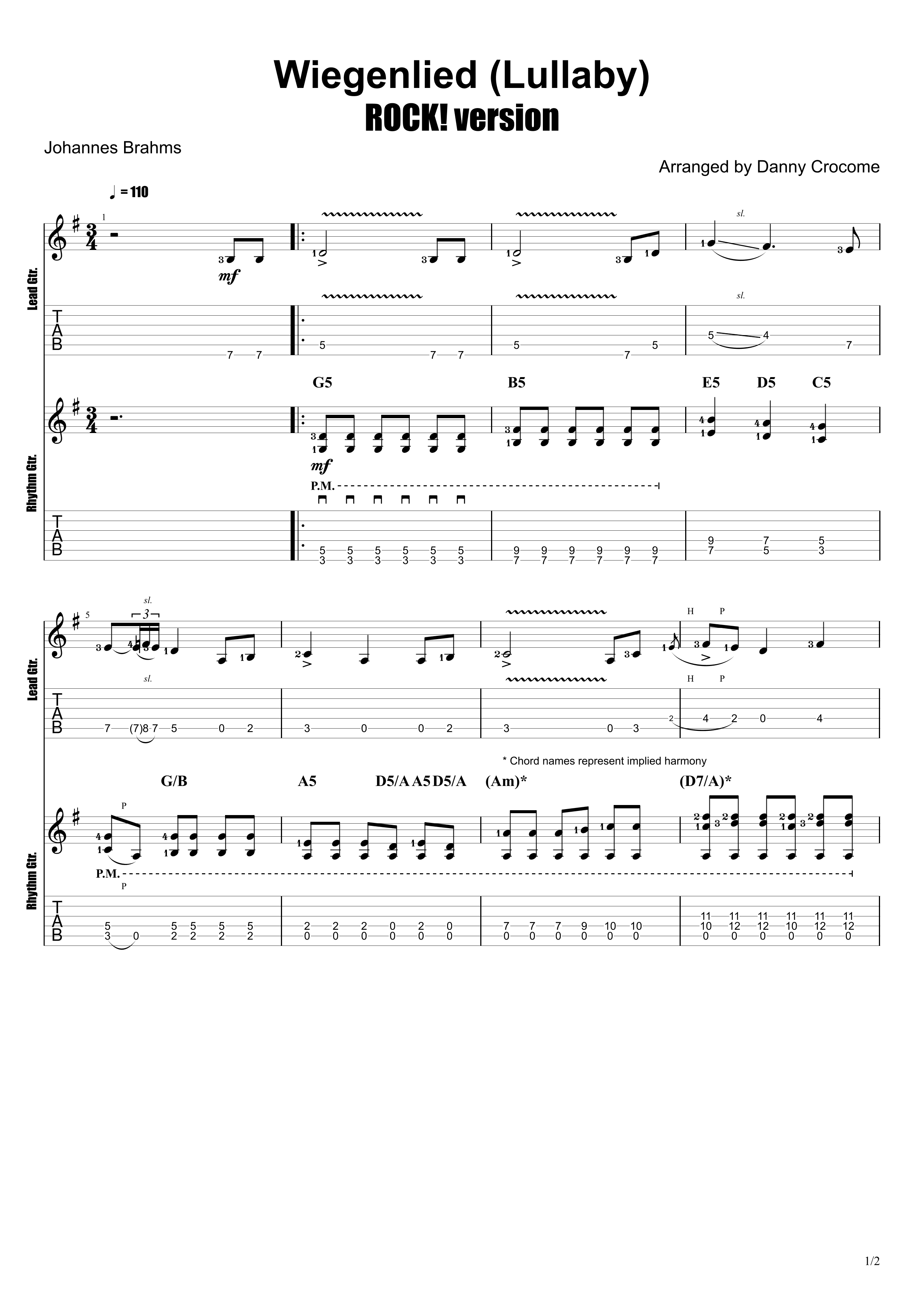 Wiegenlied (Lullaby) (ROCK! version) (arr. Danny Crocome)