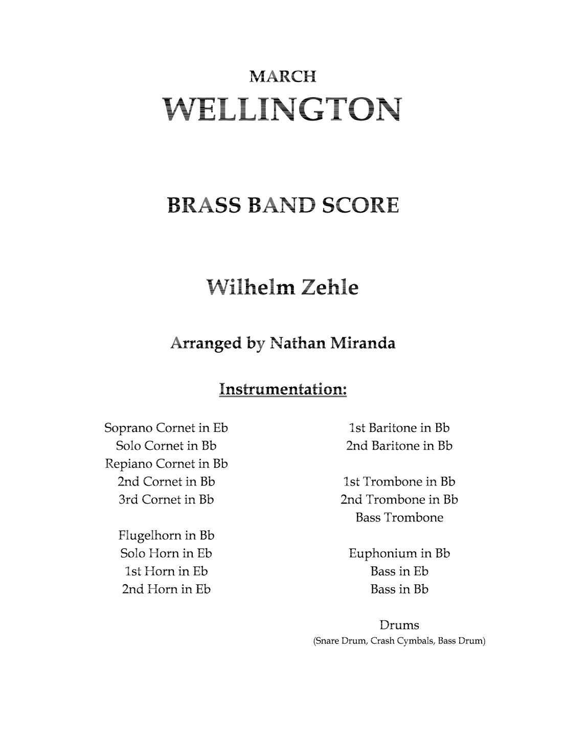 Wellington (arr. Nathan Miranda)