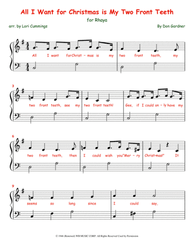 All I Want For Christmas Is My Two Front Teeth (arr. Lori Cummings)