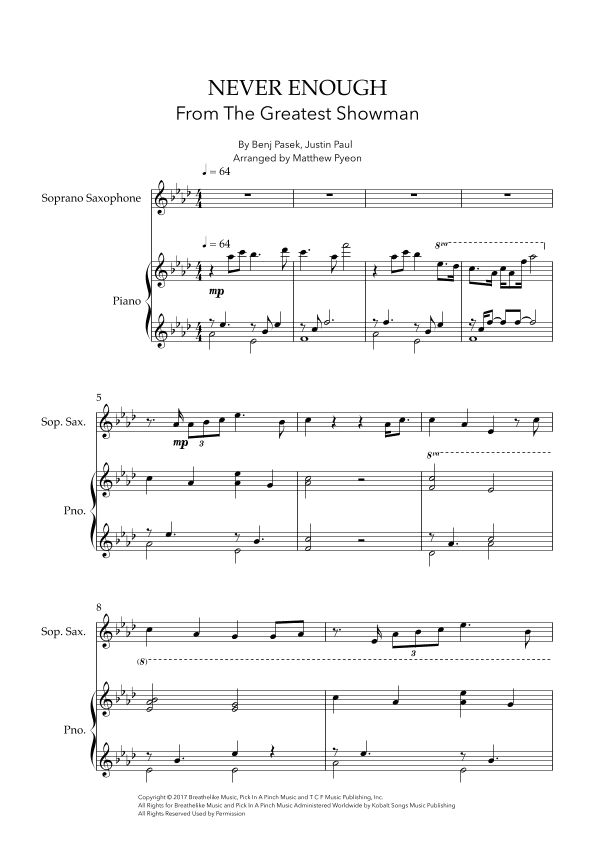 Never Enough (arr. Matthew pyeon)