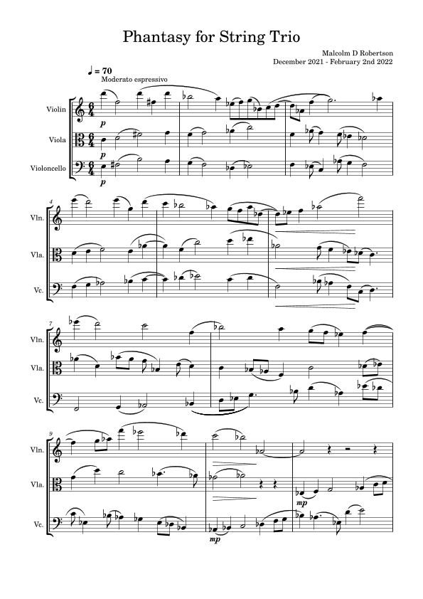 Phantasy for String Trio
