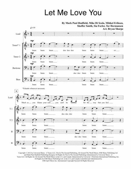 Let Me Love You (until You Learn To Love Yourself) (arr. Bryan Sharpe)
