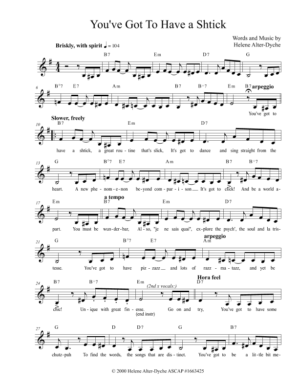 YOU'VE GOT TO HAVE A SHTICK