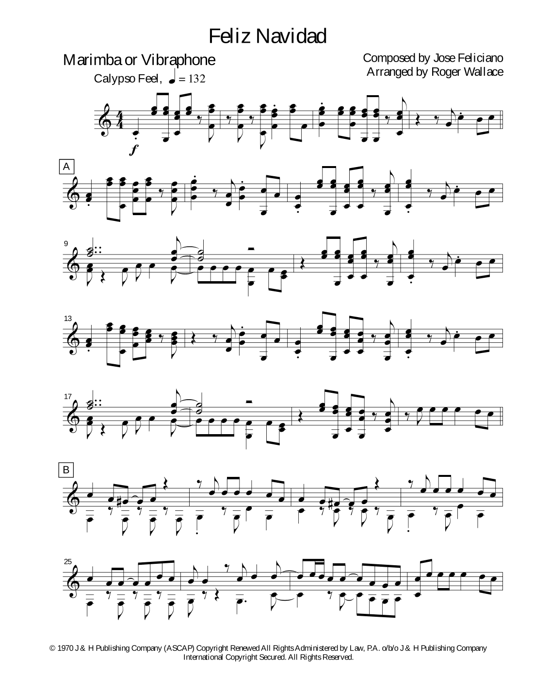 Feliz Navidad (arr. Roger Wallace)