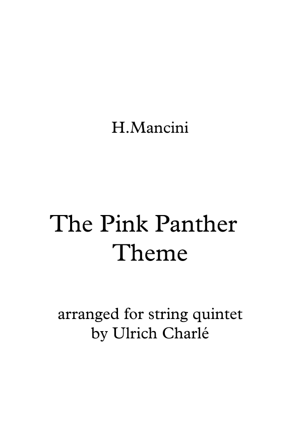 The Pink Panther (arr. Ulrich Charlé)