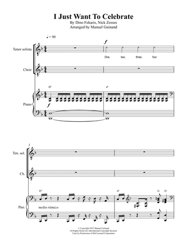 I Just Want To Celebrate (arr. Manuel Guinand)